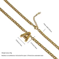 201 Stainless Steel 304 Stainless Steel 18K Gold Plated Simple Style Letter Pendant Necklace main image 9
