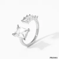 316 Stainless Steel  16K Gold Plated White Gold Plated Gold Plated Casual Plating Geometric Zircon Open Rings sku image 12