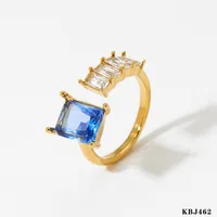 316 Stainless Steel  16K Gold Plated White Gold Plated Gold Plated Casual Plating Geometric Zircon Open Rings sku image 2