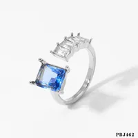 316 Stainless Steel  16K Gold Plated White Gold Plated Gold Plated Casual Plating Geometric Zircon Open Rings sku image 3