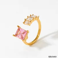 316 Stainless Steel  16K Gold Plated White Gold Plated Gold Plated Casual Plating Geometric Zircon Open Rings sku image 4