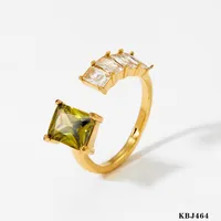 316 Stainless Steel  16K Gold Plated White Gold Plated Gold Plated Casual Plating Geometric Zircon Open Rings sku image 6