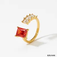 316 Stainless Steel  16K Gold Plated White Gold Plated Gold Plated Casual Plating Geometric Zircon Open Rings sku image 10