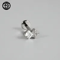 1 Piece Lip Rings Casual Vacation Simple Style Sword Crown Pure Titanium Inlay Zircon 18K Gold Plated Lip Rings sku image 3
