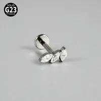 1 Piece Lip Rings Casual Vacation Simple Style Sword Crown Pure Titanium Inlay Zircon 18K Gold Plated Lip Rings sku image 9