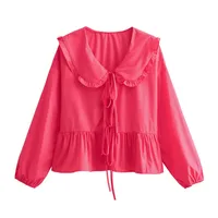 Women's Blouse Long Sleeve Blouses Simple Style Solid Color main image 5
