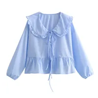 Women's Blouse Long Sleeve Blouses Simple Style Solid Color sku image 4