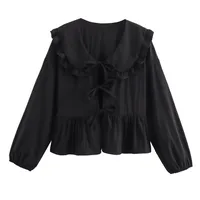 Women's Blouse Long Sleeve Blouses Simple Style Solid Color sku image 13