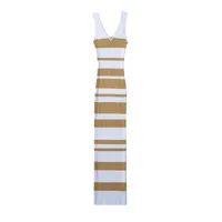 Women's Sheath Dress Tank Dress Simple Style V Neck Contrast Binding Sleeveless Stripe Midi Dress Holiday Date main image 3