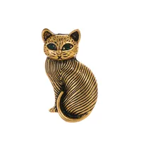 Cute Classic Style Guitar Teeth Cat Alloy Enamel Inlay Rhinestones Unisex Corsage Brooches Collar Pin sku image 2