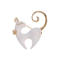 Cute Classic Style Guitar Teeth Cat Alloy Enamel Inlay Rhinestones Unisex Corsage Brooches Collar Pin sku image 8