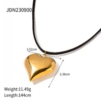 304 Stainless Steel Rope 18K Gold Plated IG Style Casual Heart Shape Bracelets Earrings Necklace main image 6