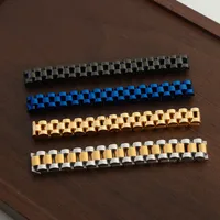 Simple Style Color Block Titanium Steel Plating Unisex Bracelets main image 1