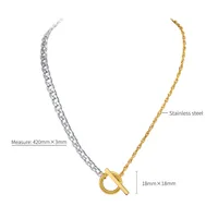 304 Stainless Steel IG Style Toggle Geometric Pendant Necklace main image 5