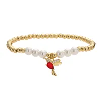 Simple Style Bird Zircon Imitation Pearl Copper Wholesale Bracelets sku image 4