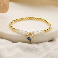 Simple Style Bird Zircon Imitation Pearl Copper Wholesale Bracelets main image 5