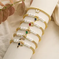 Simple Style Bird Zircon Imitation Pearl Copper Wholesale Bracelets main image 1