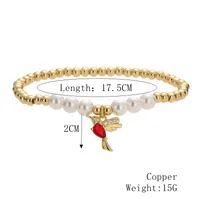 Simple Style Bird Zircon Imitation Pearl Copper Wholesale Bracelets main image 6
