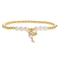 Simple Style Bird Zircon Imitation Pearl Copper Wholesale Bracelets sku image 2