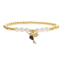Simple Style Bird Zircon Imitation Pearl Copper Wholesale Bracelets sku image 3
