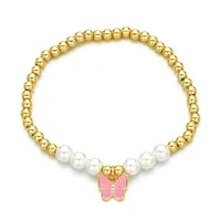 Simple Style Bird Zircon Imitation Pearl Copper Wholesale Bracelets sku image 7