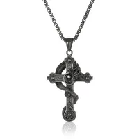 Hip-Hop Retro Cross 304 Stainless Steel Men's Pendant Necklace sku image 3