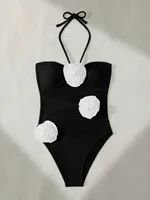 Women's Sexy Solid Color Flower 1 Piece One Piece Swimwear sku image 4