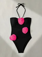 Women's Sexy Solid Color Flower 1 Piece One Piece Swimwear sku image 8