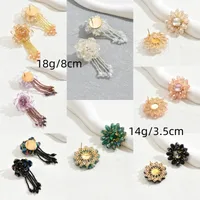 1 Pair Casual Simple Style Flower Alloy Glass Drop Earrings Ear Studs main image 10