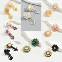 1 Pair Casual Simple Style Flower Alloy Glass Drop Earrings Ear Studs main image 1