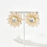 1 Pair Casual Simple Style Flower Alloy Glass Drop Earrings Ear Studs main image 8