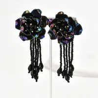 1 Pair Casual Simple Style Flower Alloy Glass Drop Earrings Ear Studs main image 4