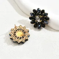1 Pair Casual Simple Style Flower Alloy Glass Drop Earrings Ear Studs sku image 4