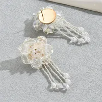 1 Pair Casual Simple Style Flower Alloy Glass Drop Earrings Ear Studs sku image 8