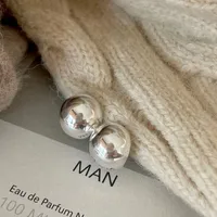 1 Pair 925 Sterling Silver Solid Color Ear Studs sku image 1