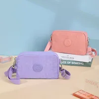 Unisex Medium Nylon Solid Color Basic Classic Style Zipper Phone Wallets main image 2