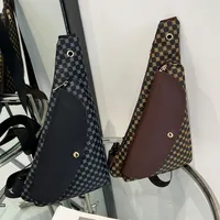 Women's Medium Pu Leather Argyle Streetwear Dumpling Shape Zipper Crossbody Bag main image 4