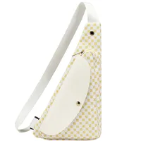 Women's Medium Pu Leather Argyle Streetwear Dumpling Shape Zipper Crossbody Bag main image 10