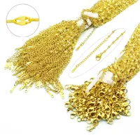 100 PCS/Package 1.5mm 201 Stainless Steel 18K Gold Plated Solid Color Polished Chain main image 1
