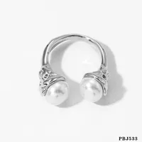 304 Stainless Steel 16K Gold Plated White Gold Plated Gold Plated Casual Plating Inlay Round Artificial Pearls Rings sku image 2
