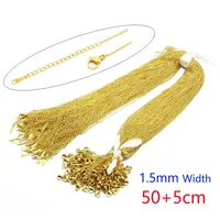 100 PCS/Package 1.5mm 201 Stainless Steel 18K Gold Plated Solid Color Polished Chain sku image 13