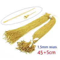 100 PCS/Package 1.5mm 201 Stainless Steel 18K Gold Plated Solid Color Polished Chain sku image 12