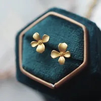 1 Pair Simple Style Flower Sterling Silver Ear Studs main image 3