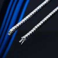925 Sterling Silver Moissanite GRA Certificate Inlay Geometric Necklace main image 3