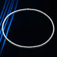 925 Sterling Silver Moissanite GRA Certificate Inlay Geometric Necklace main image 5