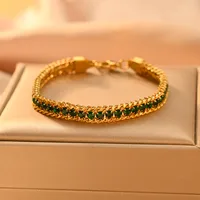 Simple Style Classic Style Color Block 304 Stainless Steel 18K Gold Plated Zircon Bracelets In Bulk main image 7