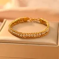 Simple Style Classic Style Color Block 304 Stainless Steel 18K Gold Plated Zircon Bracelets In Bulk main image 2