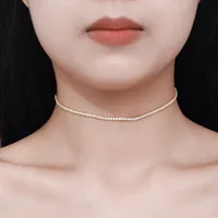 0.3ct VVS1-VVS2 Round Brilliant 925 Sterling Silver Moissanite Zircon Inlay Geometric GRA Choker main image 5