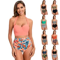 Women's Solid Color Flower 2 Pieces Set Tankinis Swimwear main image 1