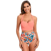 Women's Solid Color Flower 2 Pieces Set Tankinis Swimwear main image 5